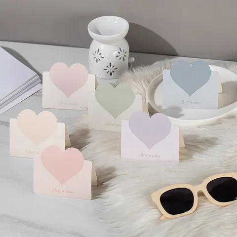 Morandi Heart 3D Pop Up Greeting Card Elegant Best Wishes Cardboard Gift Card For Valentine Christmas Birthday Festival