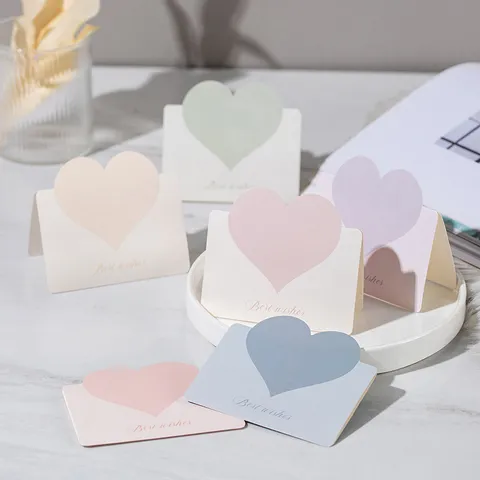 Morandi Heart 3D Pop Up Greeting Card Elegant Best Wishes Cardboard Gift Card For Valentine Christmas Birthday Festival