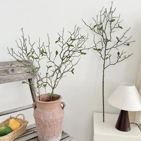 Artificial Dried Branches With Green Buds Nordic Style Long Fake Plant For Home Living Room Wedding Centerpiece Decoration Photography Props