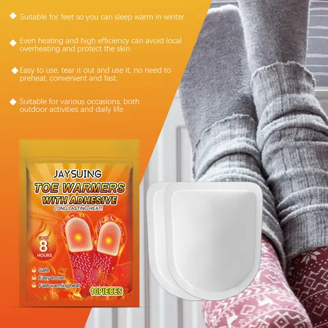 Calentadores De Dedos Desechables Portátiles Para Invierno Almohadillas Calentadoras De Pies Adhesivas De Larga Duración Pegatinas De Calentamiento De Dedos