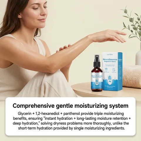 LANISKA Spray per il Corpo al Magnesio Cura della Pelle Idratante e Lenitivo Rilassante Cura del Corpo Liquido Nebbia Flacone di Vetro