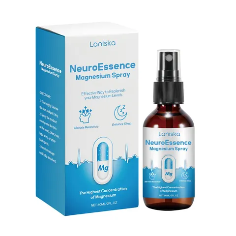 LANISKA Spray per il Corpo al Magnesio Cura della Pelle Idratante e Lenitivo Rilassante Cura del Corpo Liquido Nebbia Flacone di Vetro