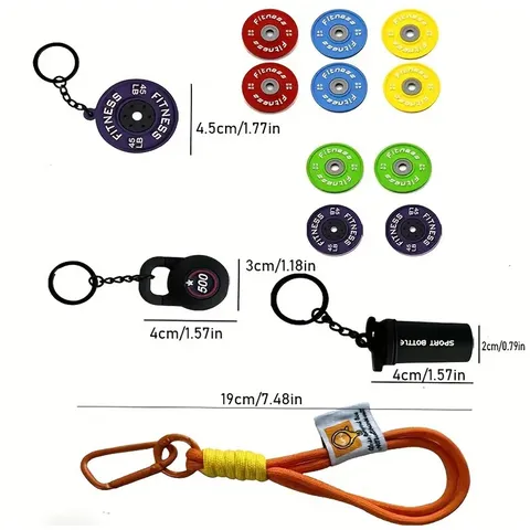Stile INS Sport di Fitness Portachiavi Ciondolo per Borsa Ciondolo Manubrio in Gomma Morbida Accessori Portachiavi Per Donne Uomini