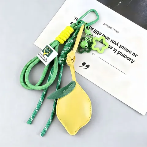 Delizioso Ciondolo per Borsa Limone in Pelle PU Portachiavi Frutta Fresca Ciondolo Borsa Donna Anello