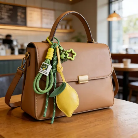 Delizioso Ciondolo per Borsa Limone in Pelle PU Portachiavi Frutta Fresca Ciondolo Borsa Donna Anello
