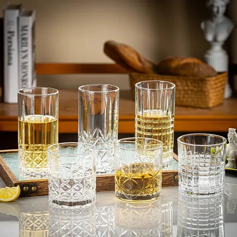 Klares Kristallglas Whisky Tumbler Retro Oktogonal Bier Trinkbecher Für Home Bar Verwendung Transparentes Weinglas