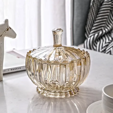 Klares Glas Bonbonglas Mit Deckel Lotusmuster Vorratsdose Dekorative Dessertschale Für Küche Zuhause