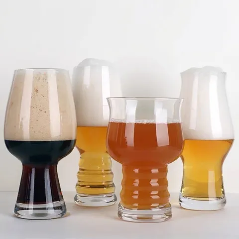 Jarra de Cerveza Creativa de Vidrio Resistente al Calor con Fondo Acanalado Gran Capacidad Vaso de Cerveza Artesanal Pinta Pilsner para Bar Hogar
