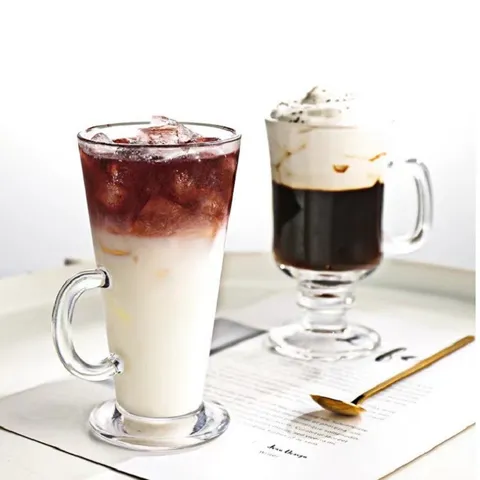 Tazza da Caffè in Vetro Resistente al Calore Chiara Tazza Latte Veteria Trasparente per Casa Bar Cucina