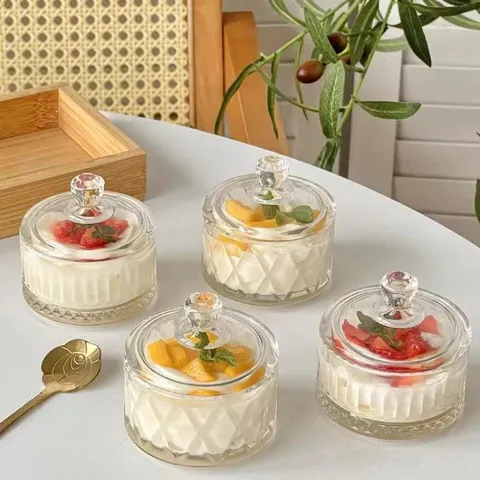 Eleganter Bonbonglas Mit Deckel Dekoratives Kristall-Aufbewahrungsbox Für Wohnzimmer Zuhause Küche Nuss Trockenfruchtbehälter