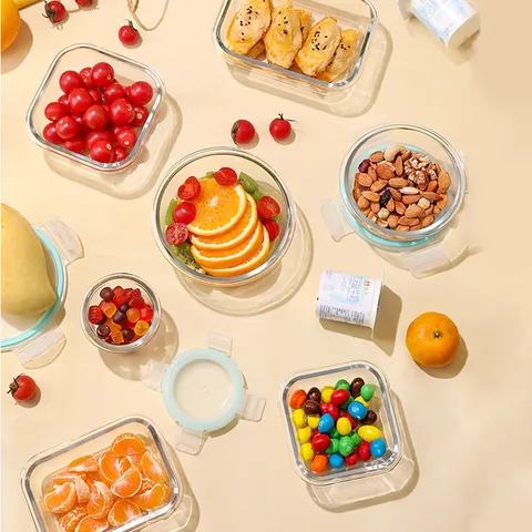 Glass Baby Food Storage Container Set Heat Resistant Glass Bowl With Airtight Lid Microwave Safe Infant Feeding Tableware