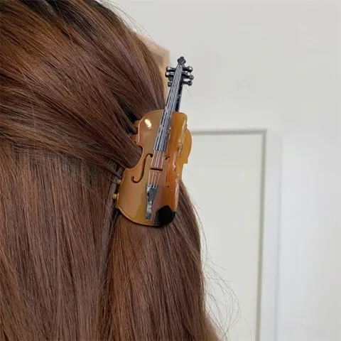 Acetat Musikinstrument Haarkralle Klavier Violine Saxophon Gitarre Geformte Shark Clip Kreative Haarschmuck Für Damen