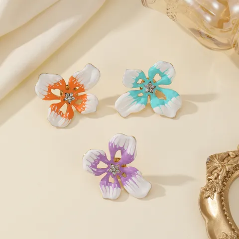 Süße 3D Emaille Blume Brosche Für Damen Farbverlauf Blumen Pin Mit Strass Inlaid Edelstahl Schmuck Accessoire Geschenk