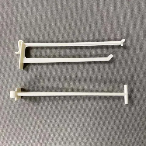 Weiße ABS Kunststoff Doppelschicht Lochplatten Haken Für Supermarkt Display Rack Mit Etikettenhalter Einzelhandel Regal Waren Aufhängungshaken