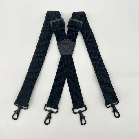 Bretelle Elastiche da Uomo Resistenti a Forma di X Regolabili con Quattro Clip a Gancio in Metallo Motivo a Grano di Mais