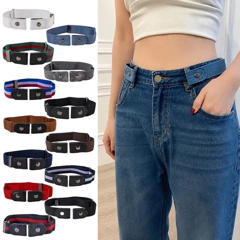 Cintura Elastica Invisibile da Donna Cintura Elastica Regolabile per Jeans Casual Fashion Cinturino in Vita Senza Fibbia