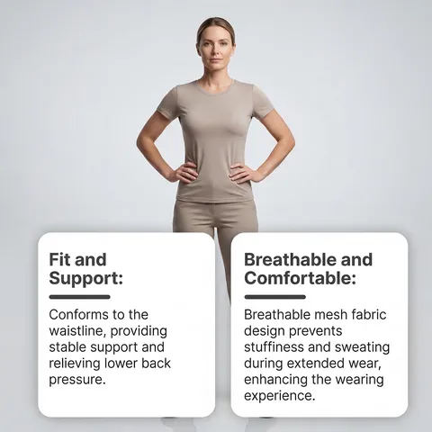 Breathable Magnetic Waist Support Belt Adjustable Lumbar Brace Waist Care Belt For Daily Office Use