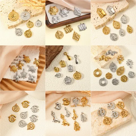 Roestvrij Stalen 18K Vergulde Ster Geometrische Charms Hangers Voor DIY Sieraden Maken Ketting Armband Vrouwen ins Stijl