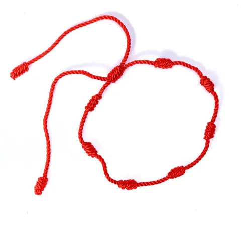 Bracciale in Cordino Intrecciato a Mano con Nodo Peruviano Minimalista a Sette Nodi Regolabile Unisex Gioielli di Protezione