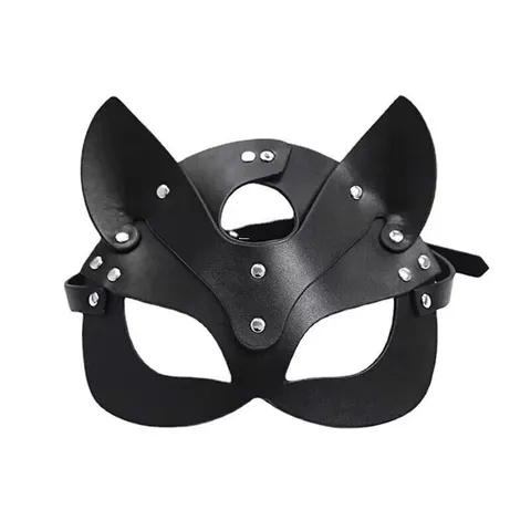 PU Leather Fox Eye Mask With Metal Rivets And Rhinestones Sexy Masquerade Costume Mask For Party Women