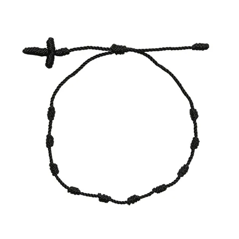 Bracciale a Corda con Croce Intrecciata a Mano Regolabile in Nylon Stile Etnico Rosso Nero Braccialetto Cordino a Mano Per Uomo Donna Gioielli Regalo