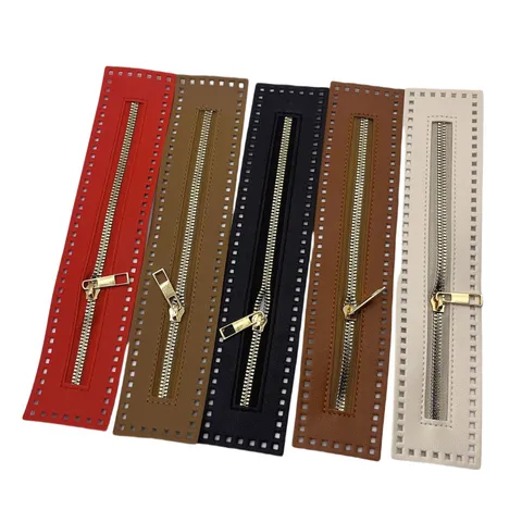 Double-Sided PU Leather Zipper Strip Resin Zipper Head DIY Handmade Bag Sewing Accessories Repair Craft Supplies