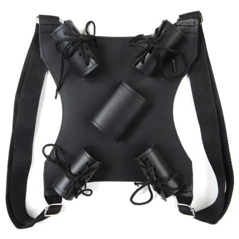 PU Leather Sword Harness Cosplay Costume Accessories Adjustable Double Shoulder Strap For Halloween Party Props