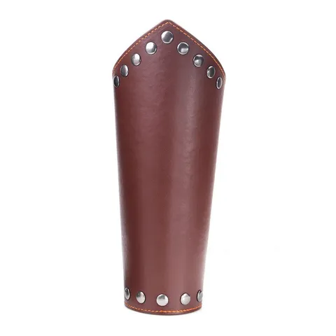Punk Style Leather Wristband With Metal Rivets Woven Wax Rope Adjustable Retro Cycling Sport Protective Bracer
