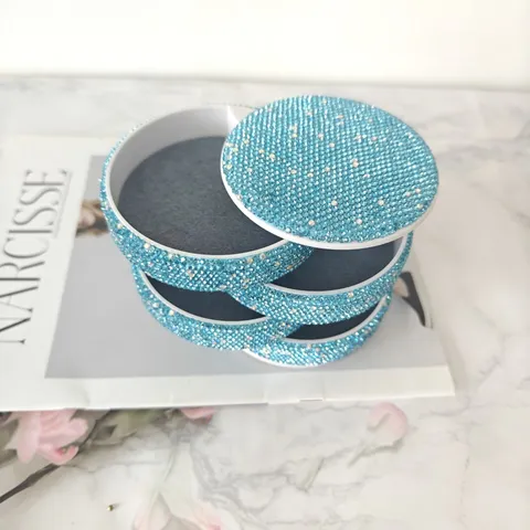 Luxus Strass Rotierender Schmuck Organizer 4-Schichten Glitzer Make-up Aufbewahrungsbox Elegante Desktop Deko Für Damen