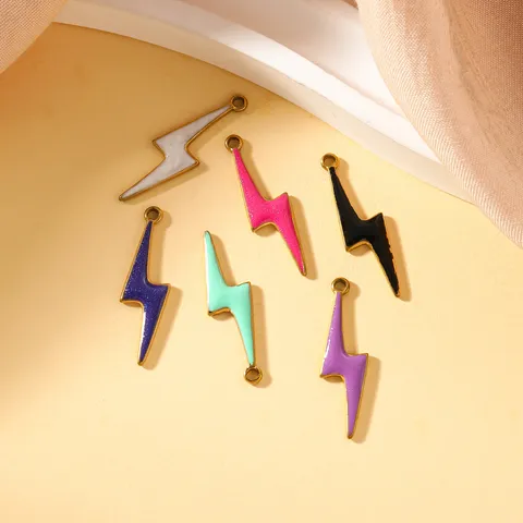 Colgantes de Rayo de Acero Inoxidable de Esmalte Coloridos Accesorios para Hacer Joyas DIY para Collar Pulsera Mujeres