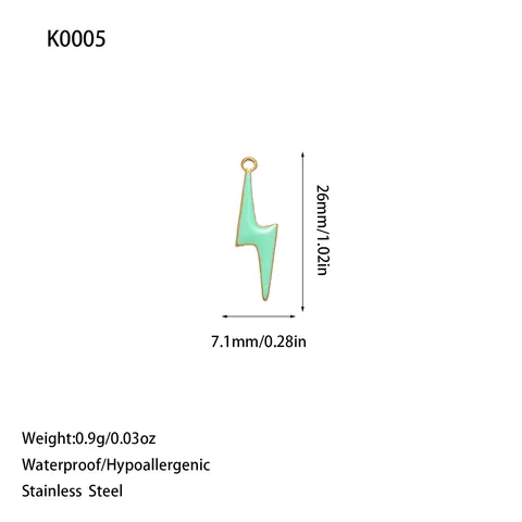 Colgantes de Rayo de Acero Inoxidable de Esmalte Coloridos Accesorios para Hacer Joyas DIY para Collar Pulsera Mujeres