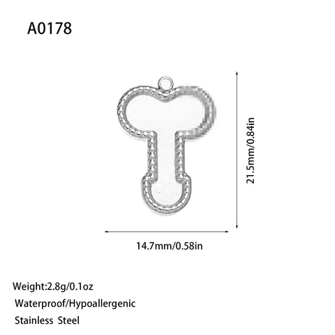 Stainless Steel Pendant DIY Jewelry Accessories Gold Silver Plated Bear Bow Sun Ballerina Coin Medal Heart Alphabet Pendant Charms For Necklace Making Handmade
