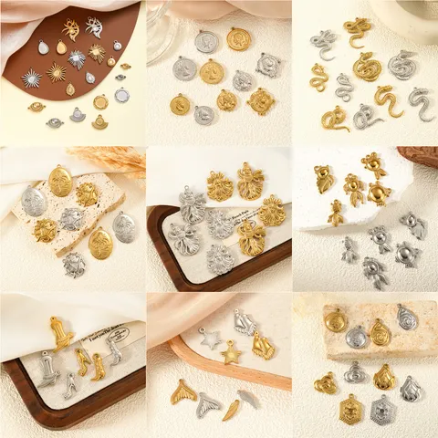 Roestvrij Stalen 18K Vergulde Ster Geometrische Charms Hangers Voor DIY Sieraden Maken Ketting Armband Vrouwen ins Stijl