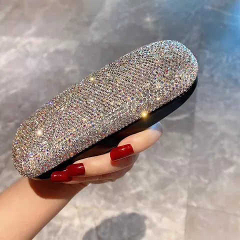 Fashion Rhinestone Glasses Case Portable Hard Shell Myopia Sunglasses Storage Box Luxury Women Men Eyewear Protector