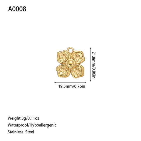 Stainless Steel Flower Pendant For DIY Jewelry Making Gold Silver Plated Floral Clover Charms For Necklace Bracelet Pendants Waterproof Hypoallergenic Accessories