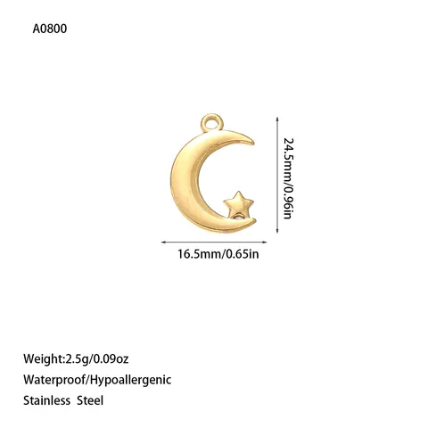 Colgantes de Acero Inoxidable Sol Luna Cara para Joyería DIY Oro Plata Galvanizados Dijes Celestiales para Collar Pulsera