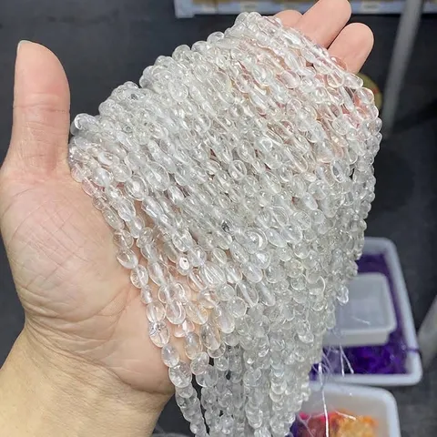 Perles Naturelles de Quartz Clair en Forme de Pépite Irrégulière pour la Création de Bijoux DIY Bracelet Collier