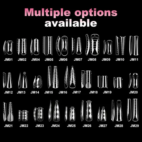 Transparent False Nail Tips Full Cover Acrylic Nail Extension Tips Scale Marked Artificial Nails For Women Nail Art DIY