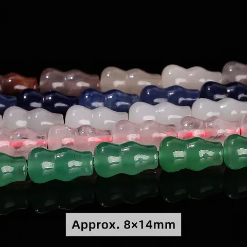 Jade Aventurina Natural Cuentas Sueltas Forma Calabaza para Fabricación de Joyería DIY Colgante Collar Pulsera Accesorio Estilo Tradicional