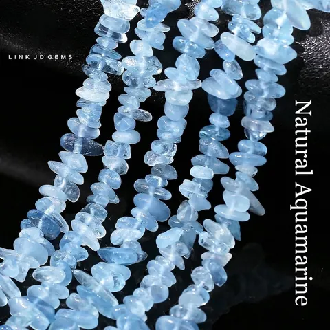 Natürliche Aquamarin Unregelmäßige Chips Lose Perlen Polierte Halbedelsteinperlen Für DIY Schmuckherstellung Armband Halskette Zubehör