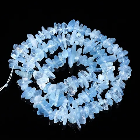 Natürliche Aquamarin Unregelmäßige Chips Lose Perlen Polierte Halbedelsteinperlen Für DIY Schmuckherstellung Armband Halskette Zubehör