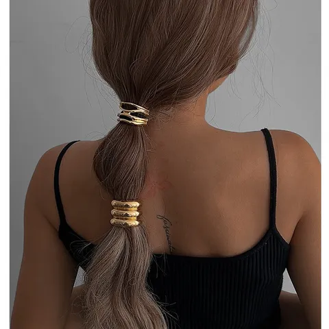 Fermaglio per Capelli Minimalista in Lega e Perla Artificiale Oro Argento Metallico Geometrico per Donna Accessorio per Capelli Quotidiano Matrimonio