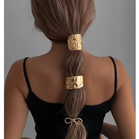 Fermaglio per Capelli Minimalista in Lega e Perla Artificiale Oro Argento Metallico Geometrico per Donna Accessorio per Capelli Quotidiano Matrimonio