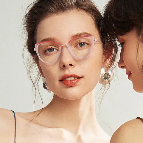 Fashion Cat Eye Optical Glasses Frames For Women Men Anti Blue Light Photochromic PC AC Frame Trendy Eyewear Daily Use