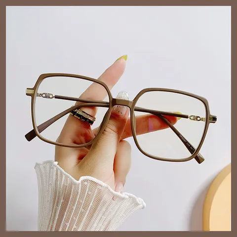 Montatura per Occhiali Quadrati Anti Luce Blu Oversize alla Moda Donna Miopia Occhiali Ottici Montatura Decorativa da Scrivania