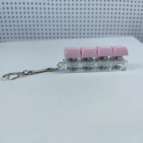 Mechanical Axis Keycap Fidget Keychain Light-up Decompression Puzzle Block Style Keyring Stress Relief Toy Pendant For Kids Adults