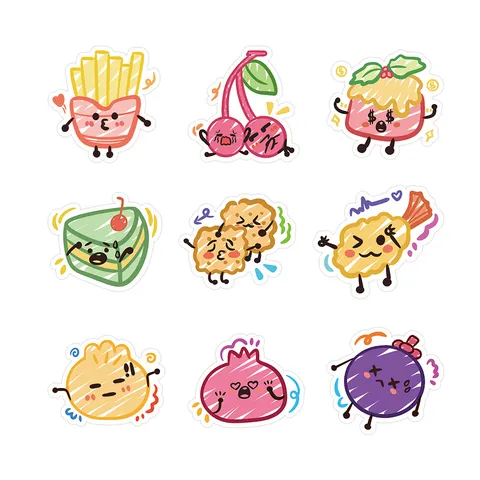 Pegatinas De Graffiti De Comida Originales Para Maleta Cuaderno Álbum De Recortes Impermeable PVC Comida De Dibujos Animados Decoración Para Niños DIY