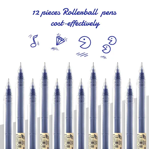 Bolígrafo Rollerball de Secado Rápido Líquido Directo Punta Fina Bolígrafo de Gel Escritura Suave Tinta de Carbono Para Oficina Escuela Examen