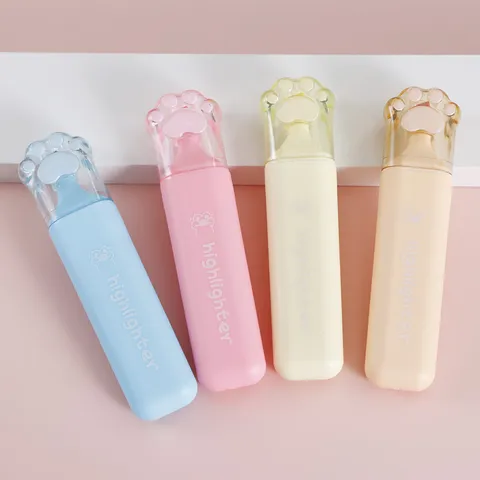 Cat Claw Aesthetic Pastel Highlighter Pens Chisel Tip Eye-Protecting Markers For School Office Student Stationery