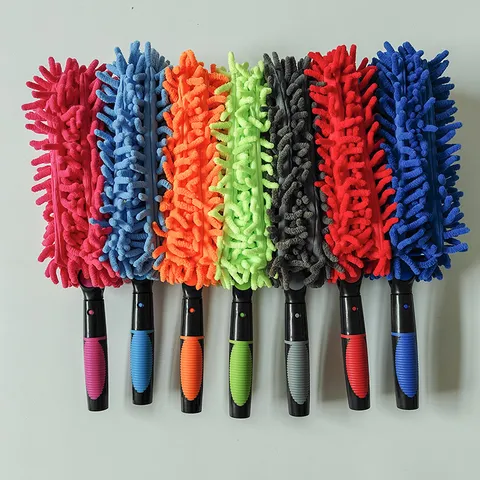 Extendable Chenille Duster With Stainless Steel Extension Pole For Ceiling Fan Cleaning Washable Microfiber Duster Home Cleaning Tool